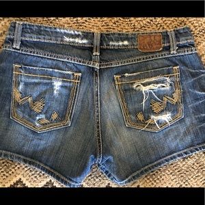 BKE Stella frayed mid rise jeans 30